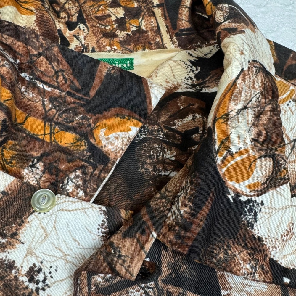 Vintage Malihini Hawaii Aloha Shirt Abstract Polynesian Tribal Brown 60s 70s - Picture 9 of 9